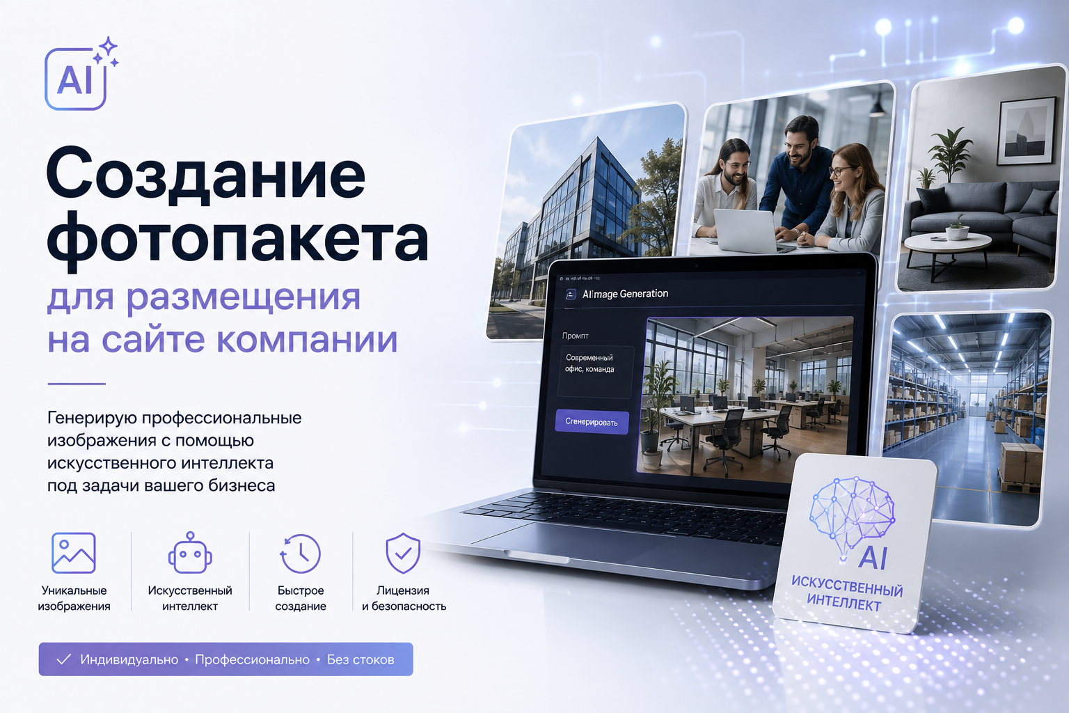 Создание фотопакета для размещения на сайте компании